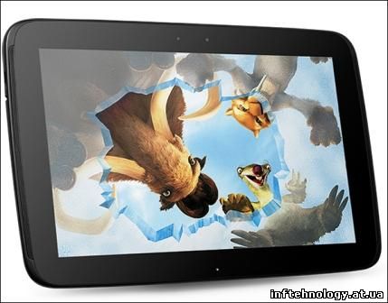 Планшет Nexus 10 оснащений 10-дюймовим тачскріном