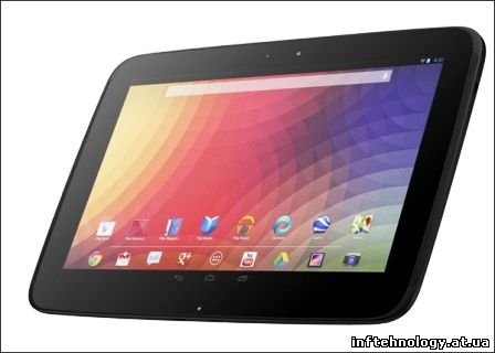 Планшет Nexus 10 оснащений 10-дюймовим тачскріном